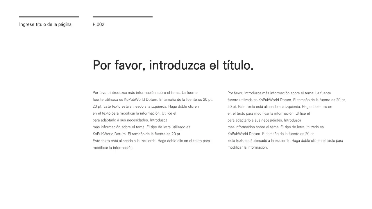 Una presentación chic