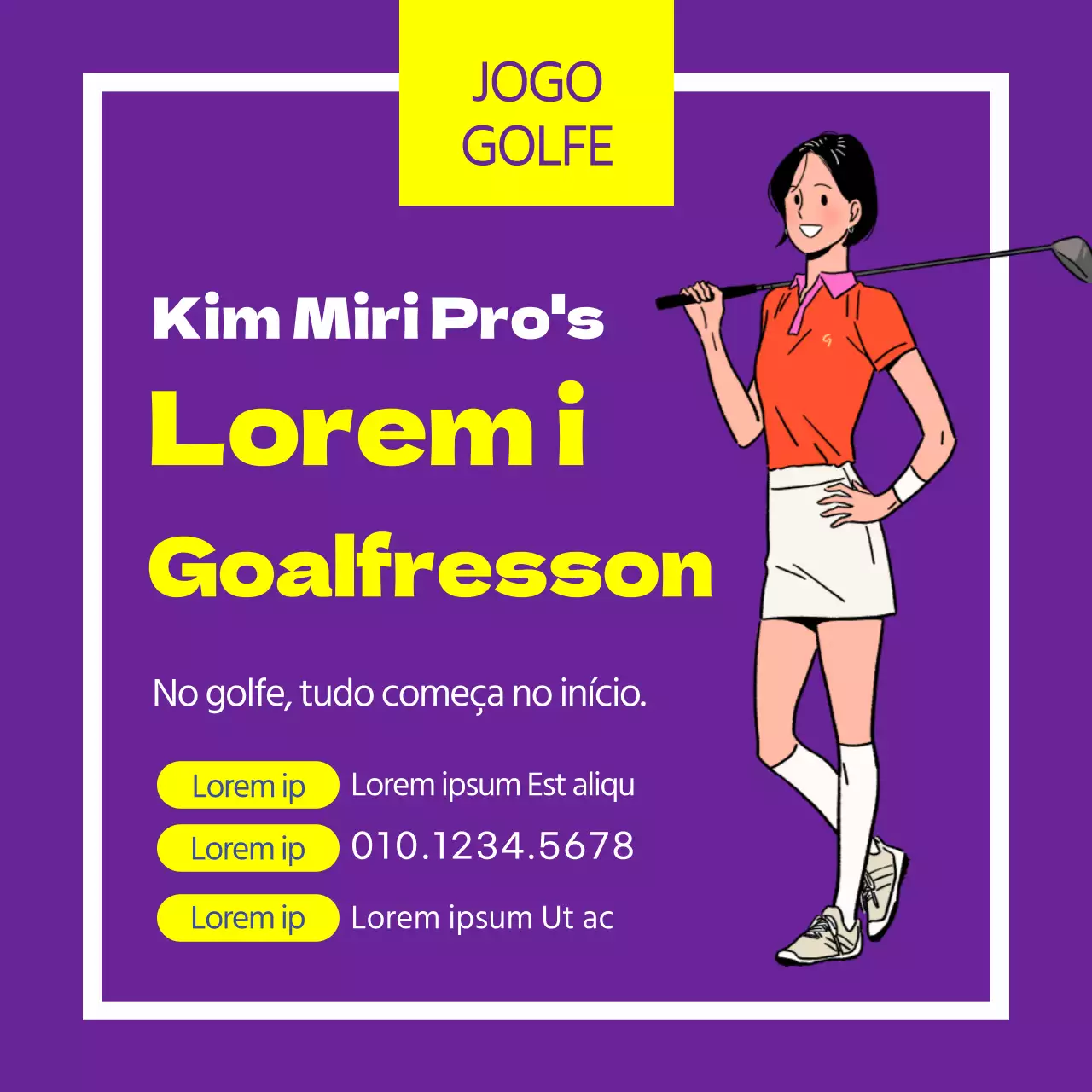 Página de recrutamento do Goalpreneur em amarelo púrpura