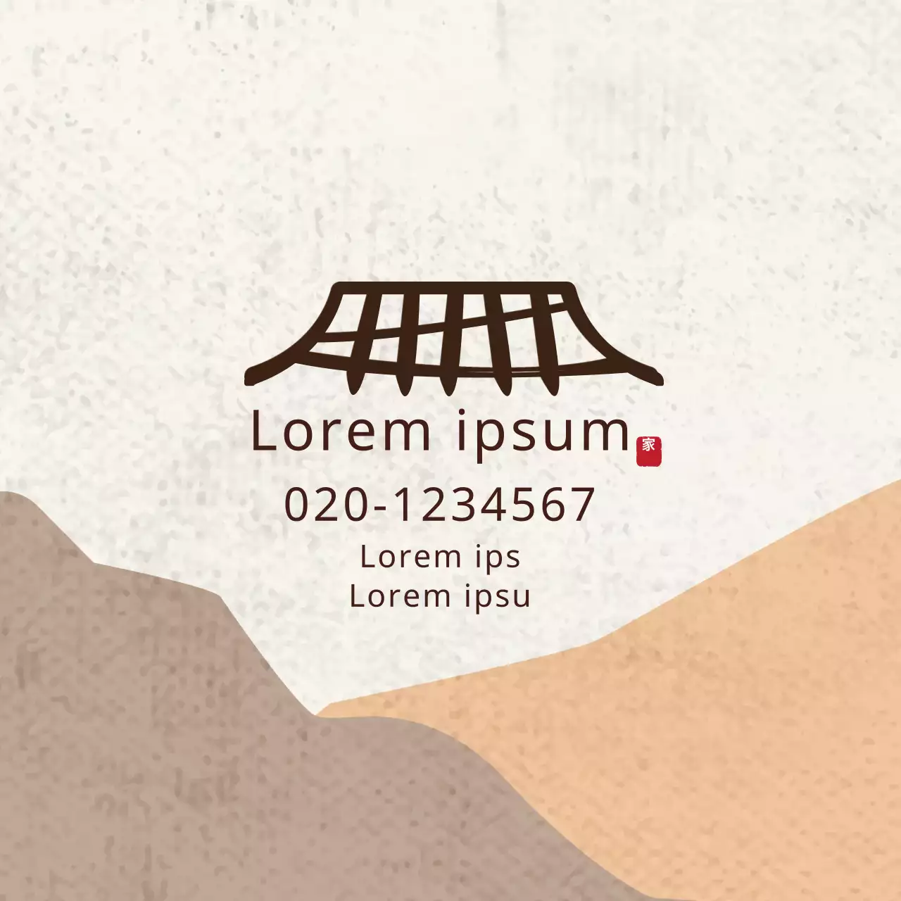 Promoot je bedrijf in Koreaans eten met bruin-oranje illustraties