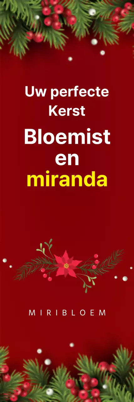 Rode bloemenkrans kerstbanier