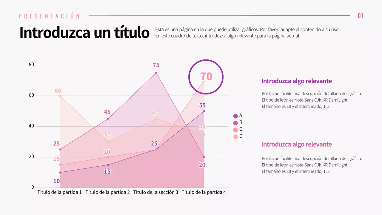 Presentación de distintos diseños con conceptos gráficos de degradado rosa