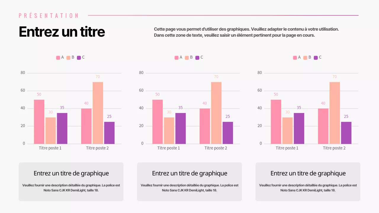 Diagramme à barres avec dégradé rose