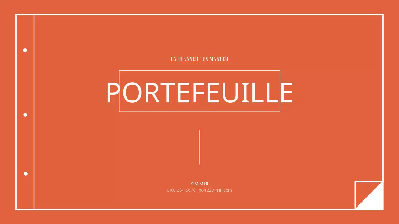 Een eenvoudige, georganiseerde portfolio voor een universiteitsstudent in oranje