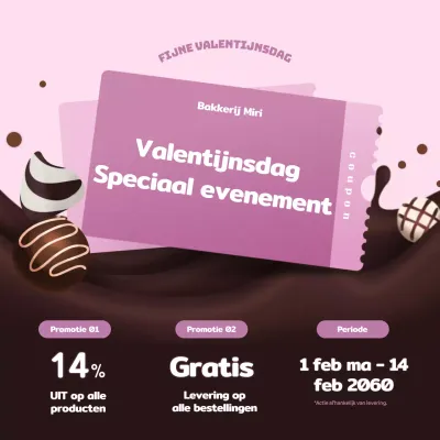 Purple Simple ChocolateIllustratieValentijnsdagEvenementenInstagramNieuwsfeed