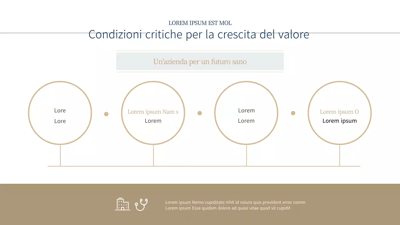 Grafico a torta per l'inserimento di parole chiave in blu e beige