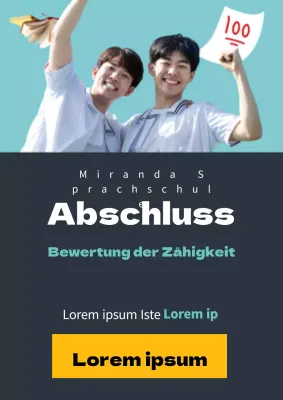 Ein einfaches hellblaues und marineblaues Flugblatt, das für einen Rabatt auf Hagi-Lektionen wirbt.