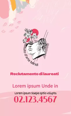 Illustrazione rosa logo arte promozione scuola