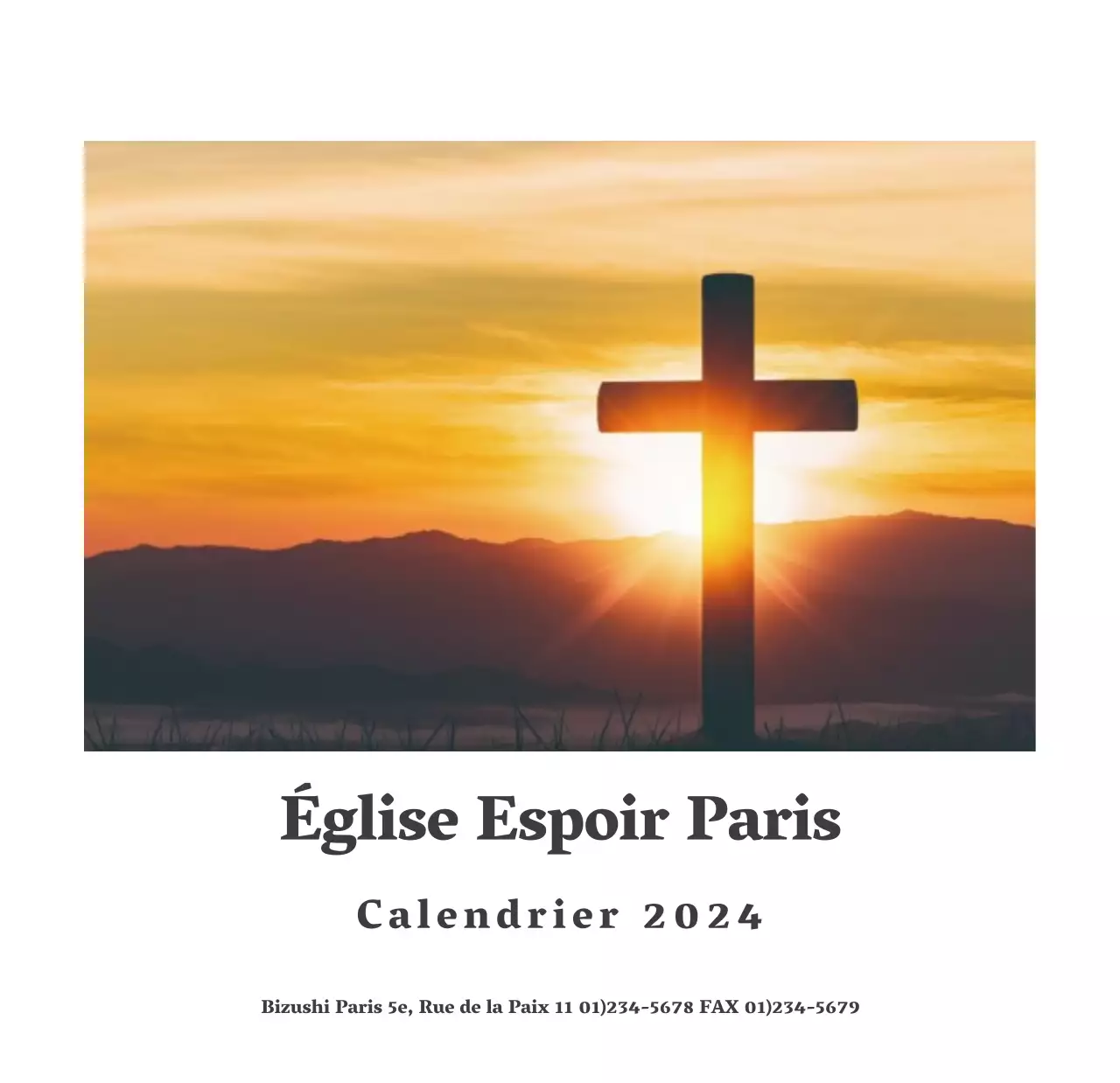 Calendrier de bureau de l'église avec versets bibliques simples