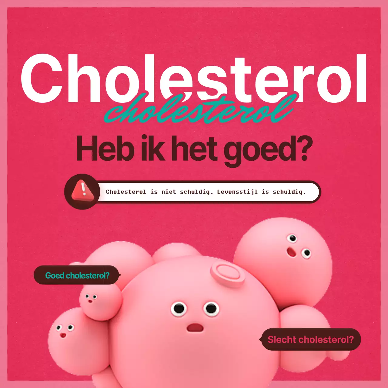Donkerroze en mintkleurig cholesterol