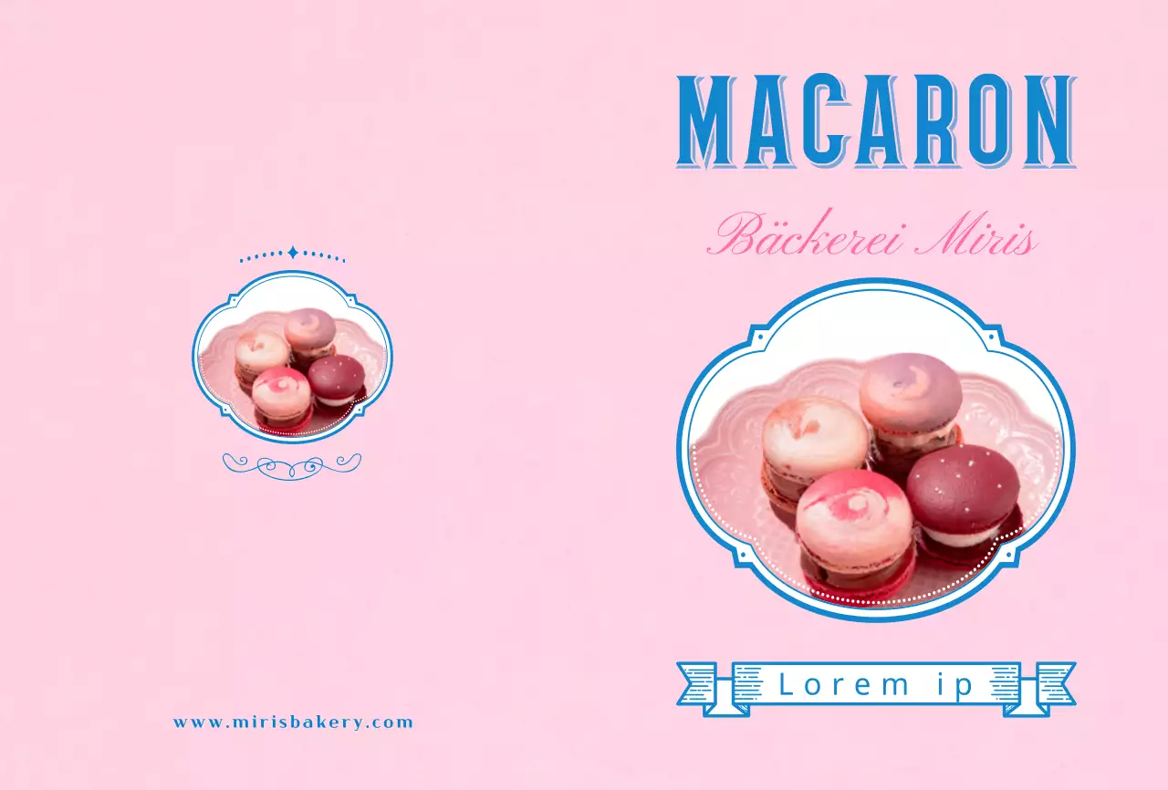 Titel in rosa und blau hervorheben Macaron cafe Anleitung