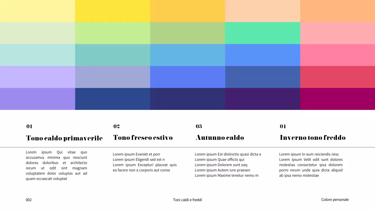 Un arcobaleno di colori personali per le presentazioni