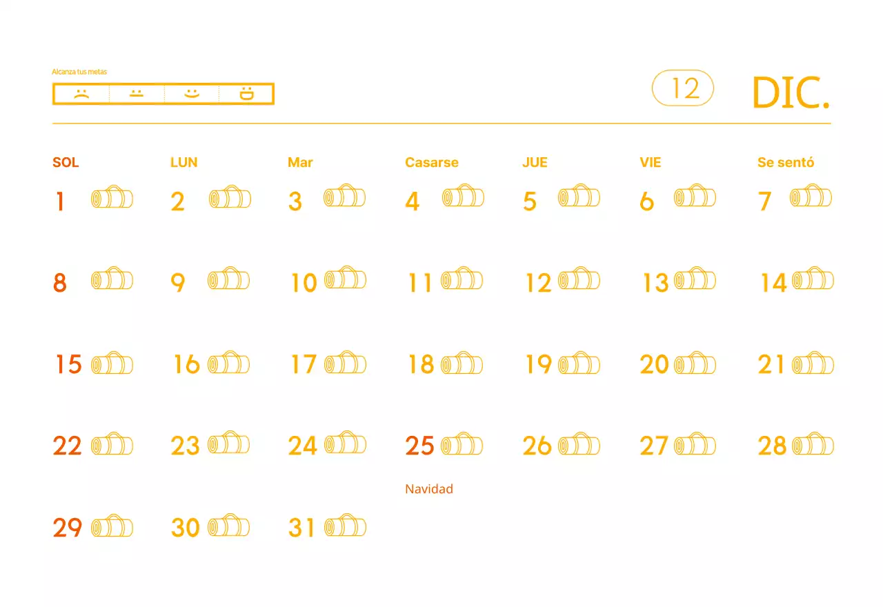 Calendarios naranjas para regalar cuando promocione su estudio de yoga
