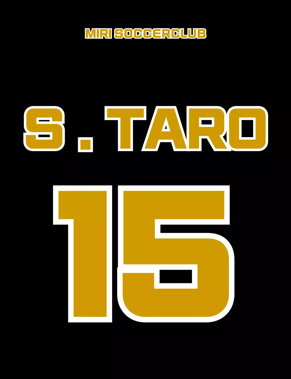 黒と金のクマのイラストサッカー同好会ロゴ入り会員用サッカーユニフォームベスト