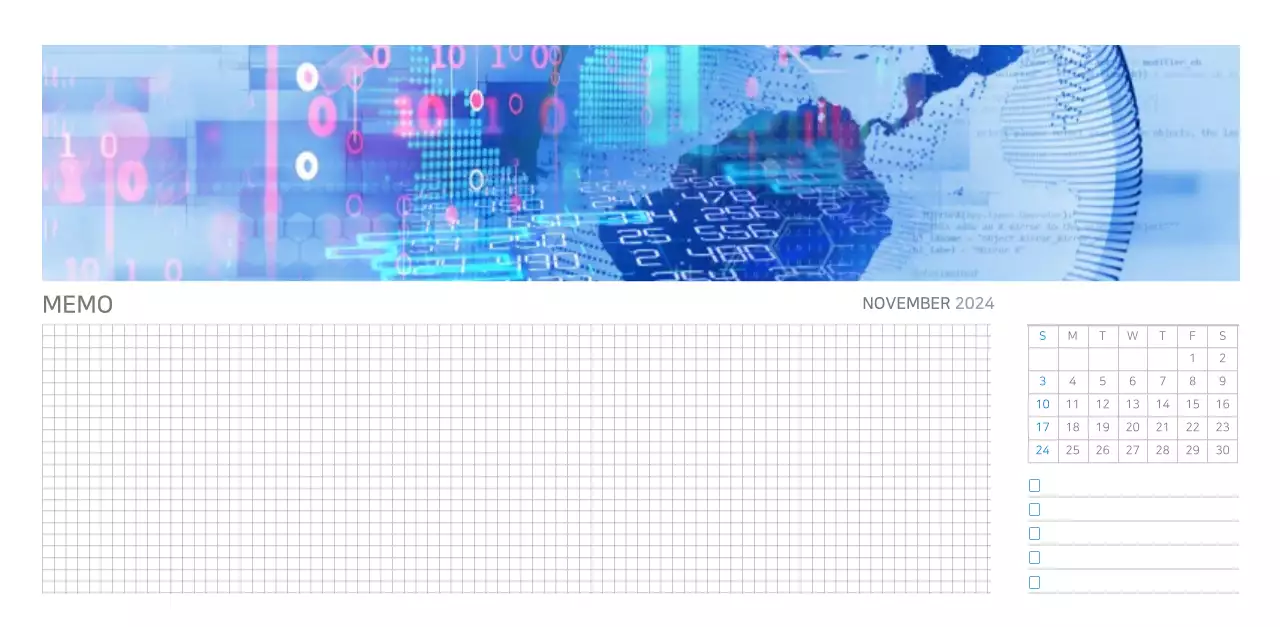 Witte en eenvoudige bureaukalender