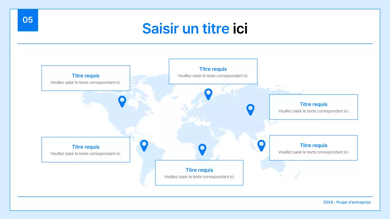 Un plan d'affaires simple en blanc et bleu