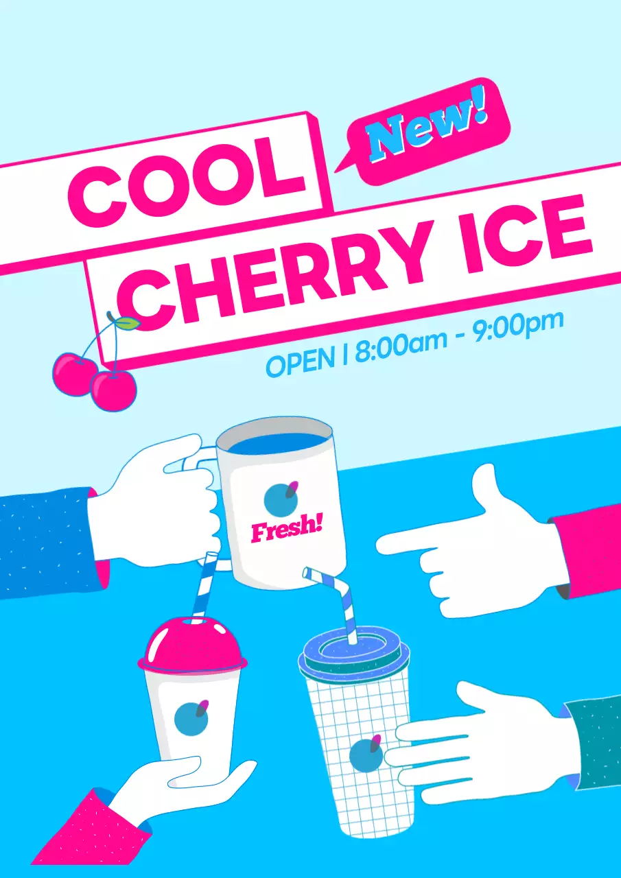 青 ポップ ドリンク ポスター