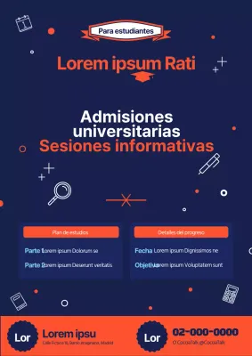 La combinación de naranja y azul marino destaca en las ferias de admisión universitaria