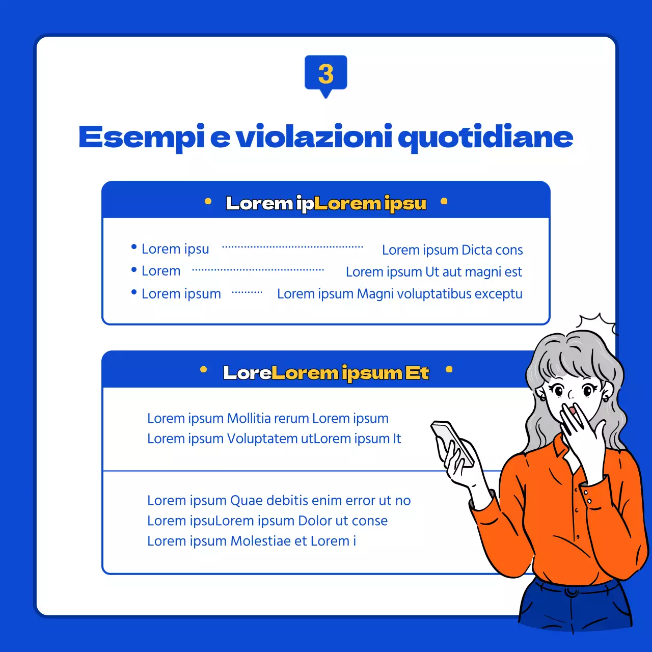 Scavare nella proprietà intellettuale blu e arancione