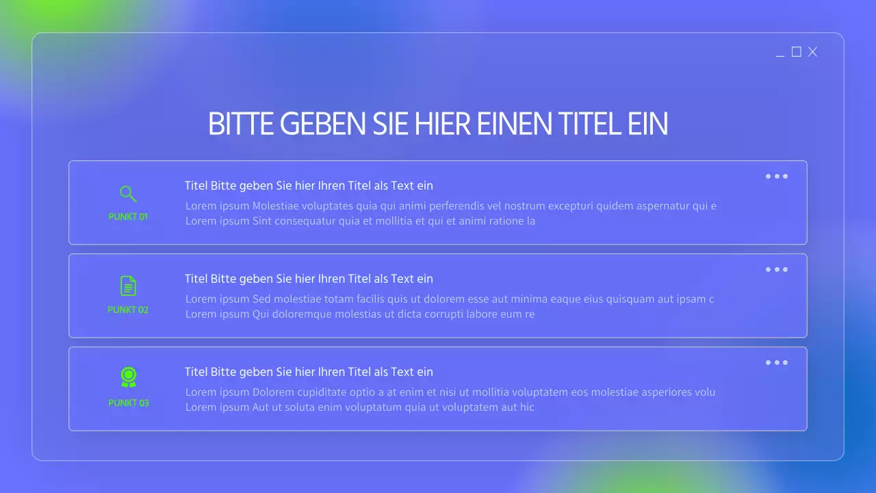 Einfache Mappen in Blau und fluoreszierenden Farben