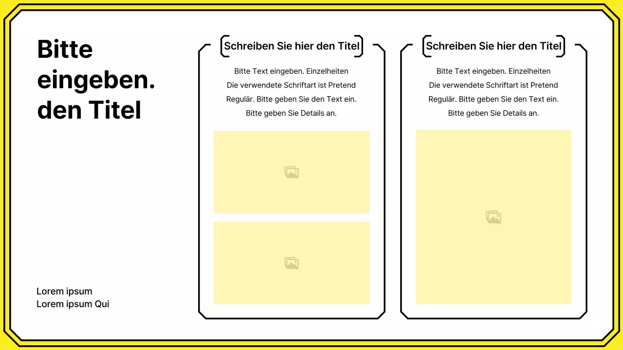 Hervorhebung von Schlüsselwörtern in einem einfachen Linienstil in Gelb und Mint