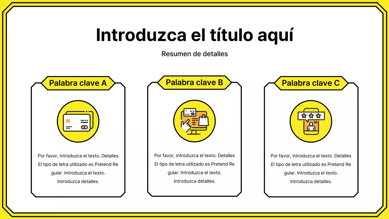 Resalte las palabras clave con un estilo de línea simple en amarillo y menta