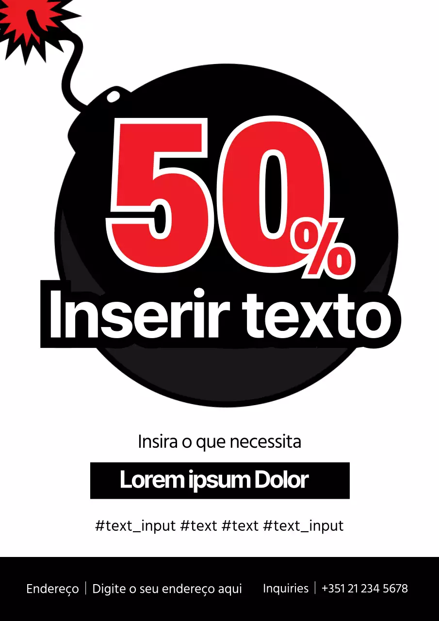 Promover uma super venda com uma ilustração de uma bomba negra