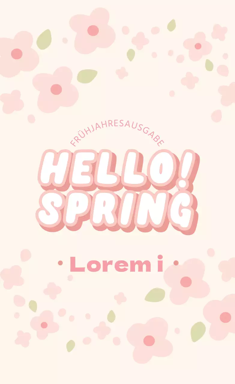 Gepflegtes Cafe-Frühlingsetikett mit rosa Illustration