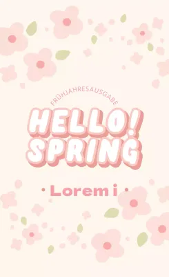 Gepflegtes Cafe-Frühlingsetikett mit rosa Illustration