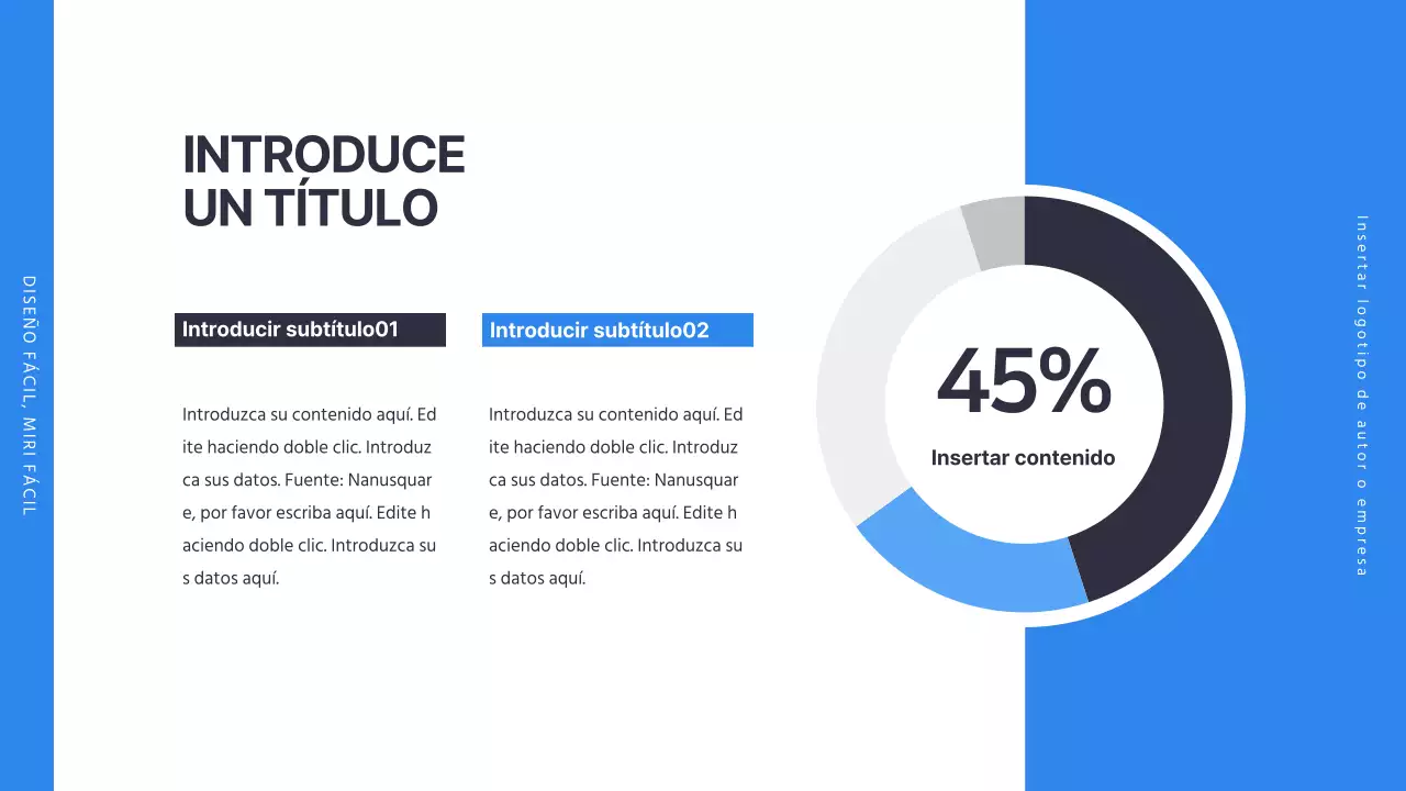 Un sencillo gráfico de donuts en azul
