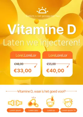 Geel, verfrissend, vitamineachtig cosmetisch injectiegebeuren