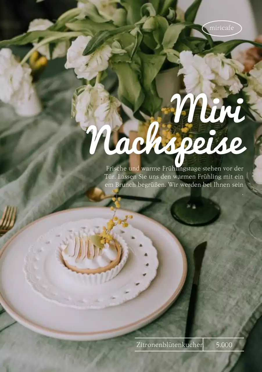 Desserts mit einem warmen Frühlingsthema