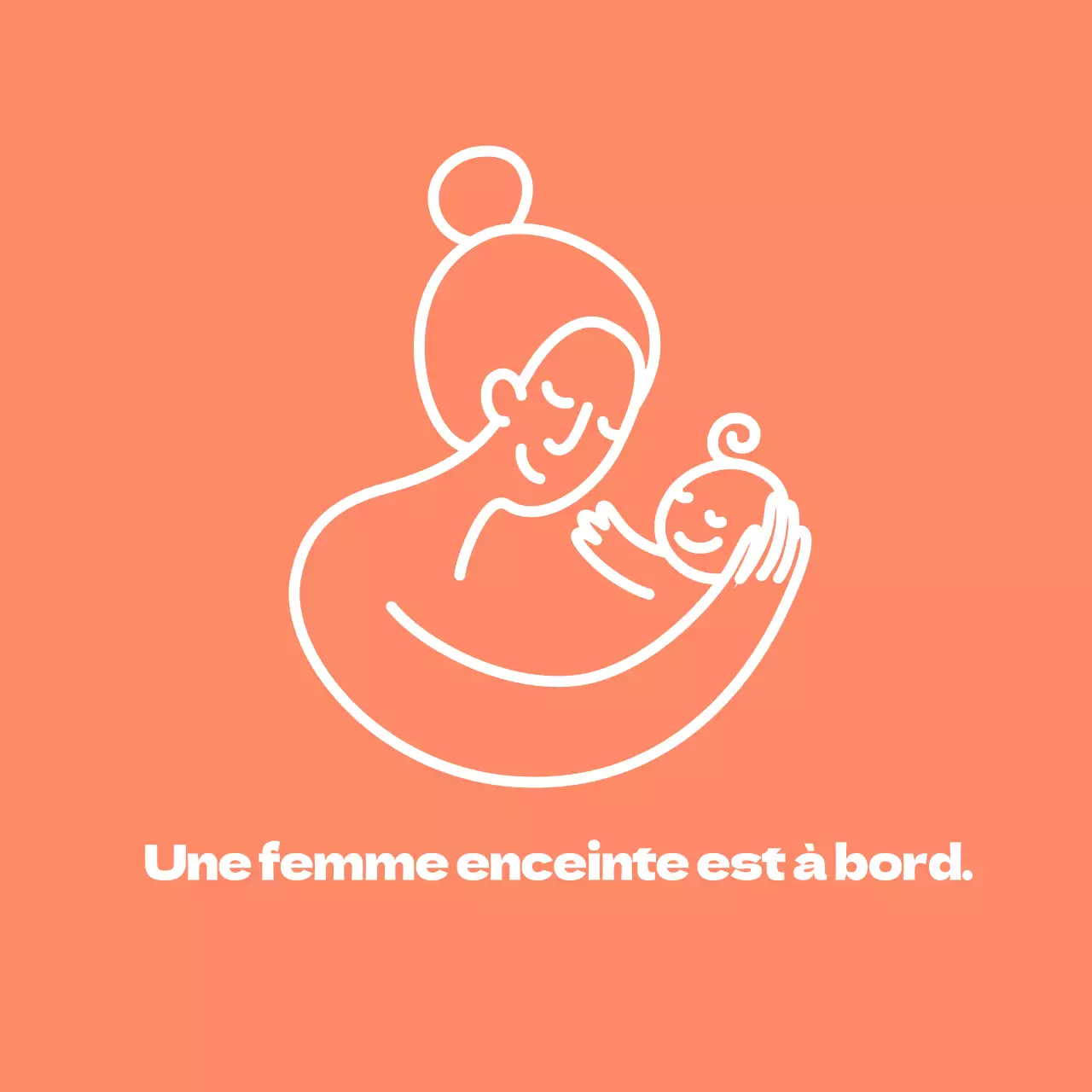 icône de ligne simple orange enceinte voiture guidage