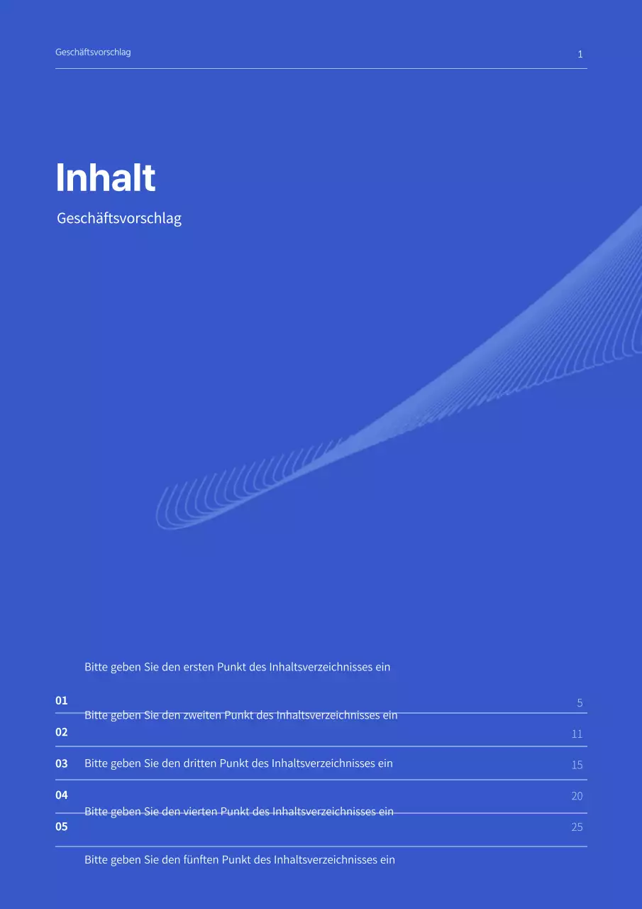 Einfaches Konzept Geschäftsvorschlag in blau