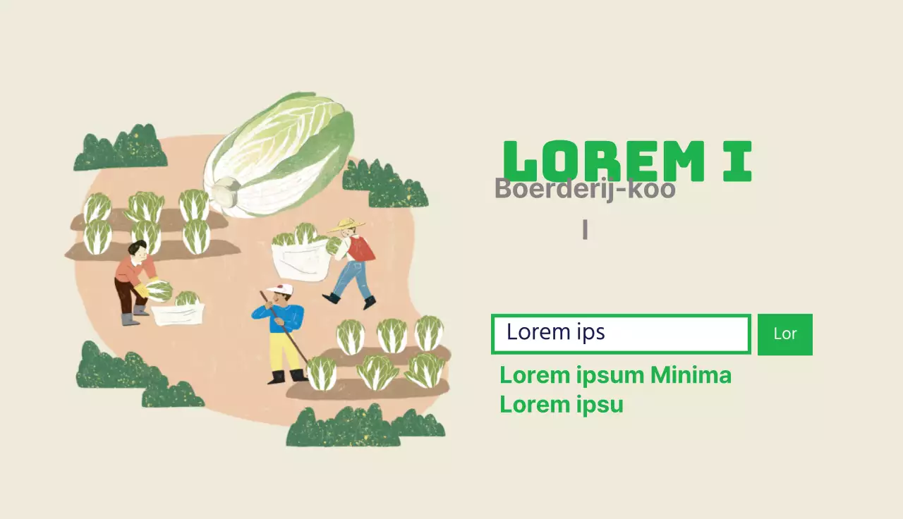 Groene illustratie schattige boerderij