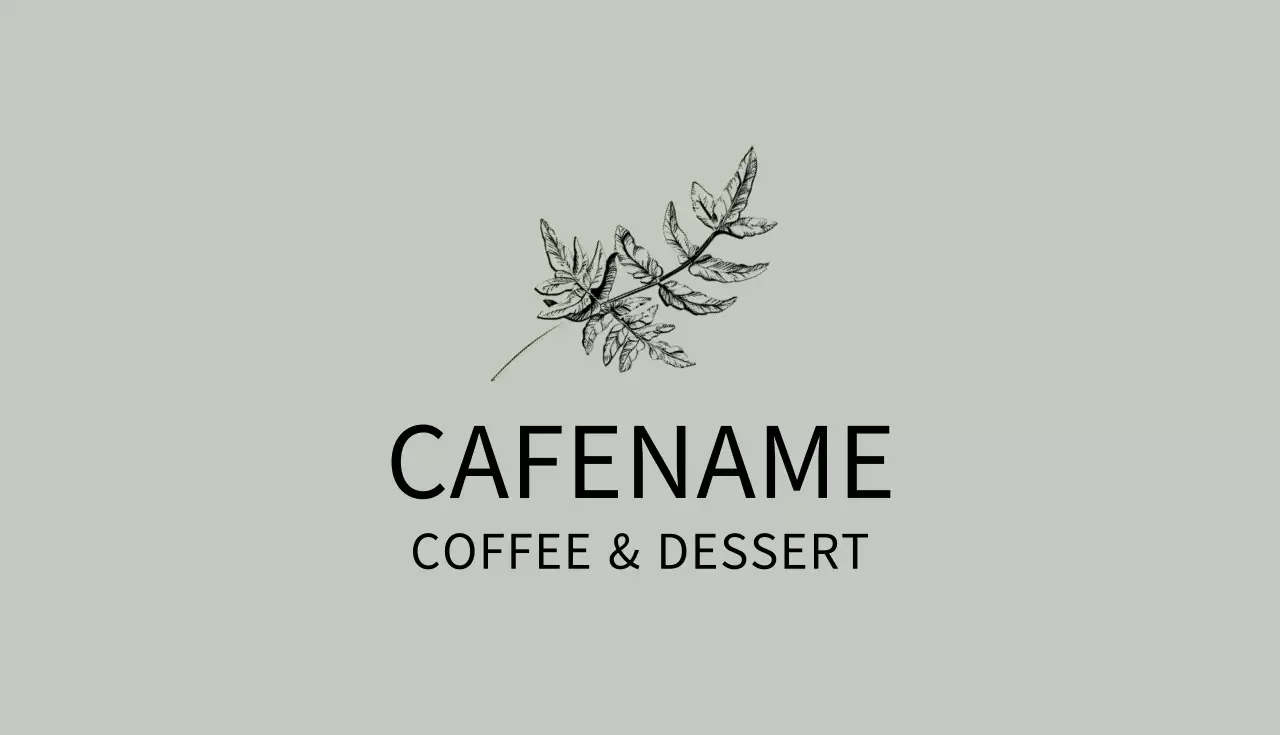 白黒 シンプル カフェ 名刺