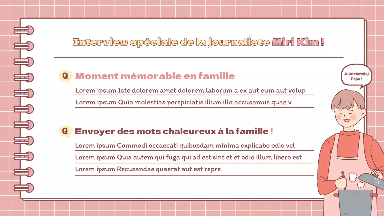 Présentation minimaliste des devoirs de vacances de l'école primaire en rose et jaune