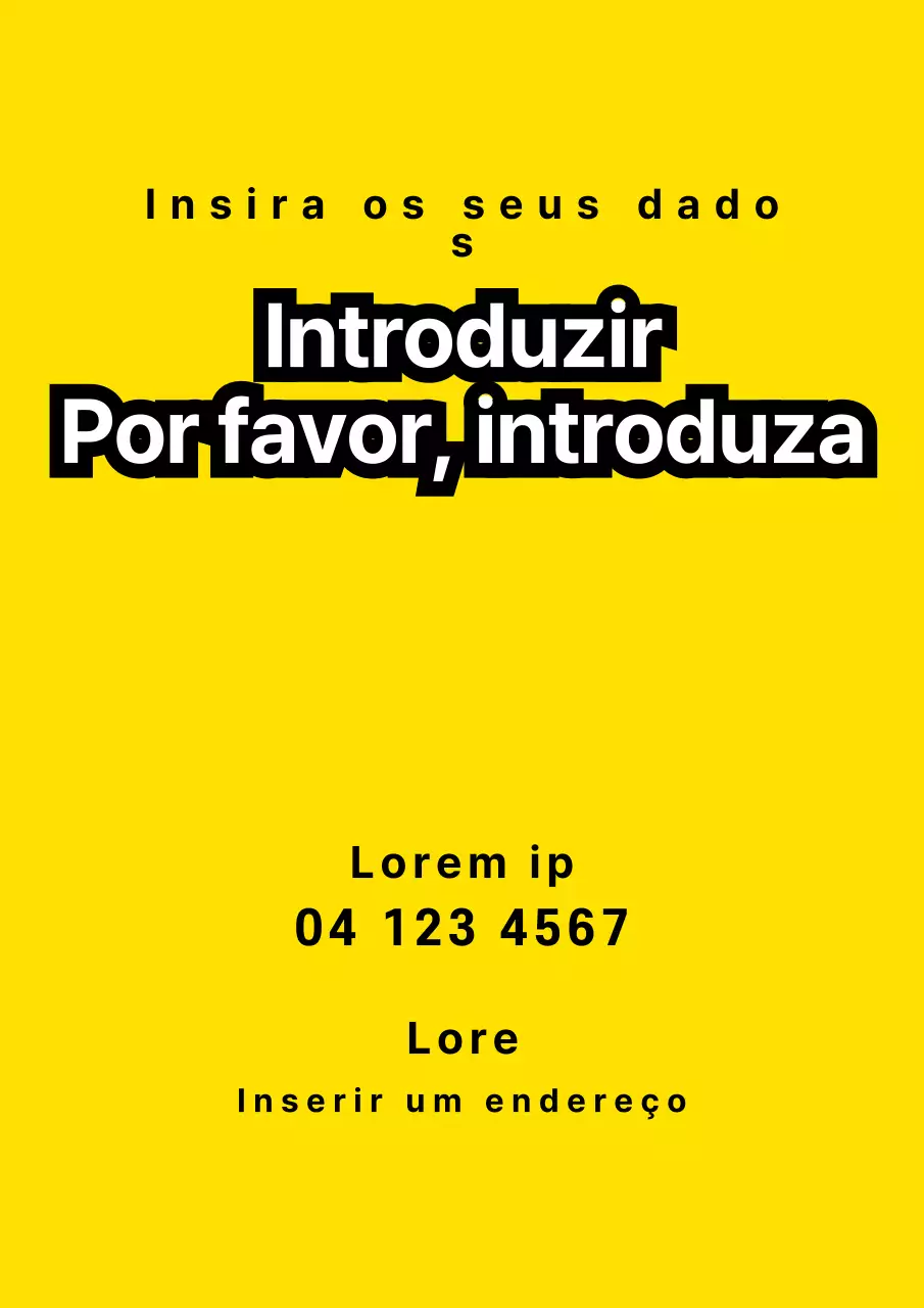 Montra simples com texto amarelo