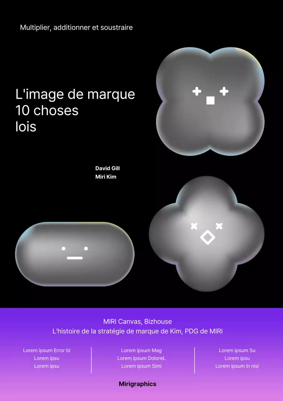 Noir violet Illustration de caractère simple Branding