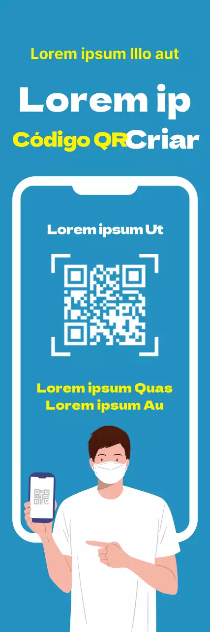 Ilustração em amarelo céu Guia de acesso Corona QR