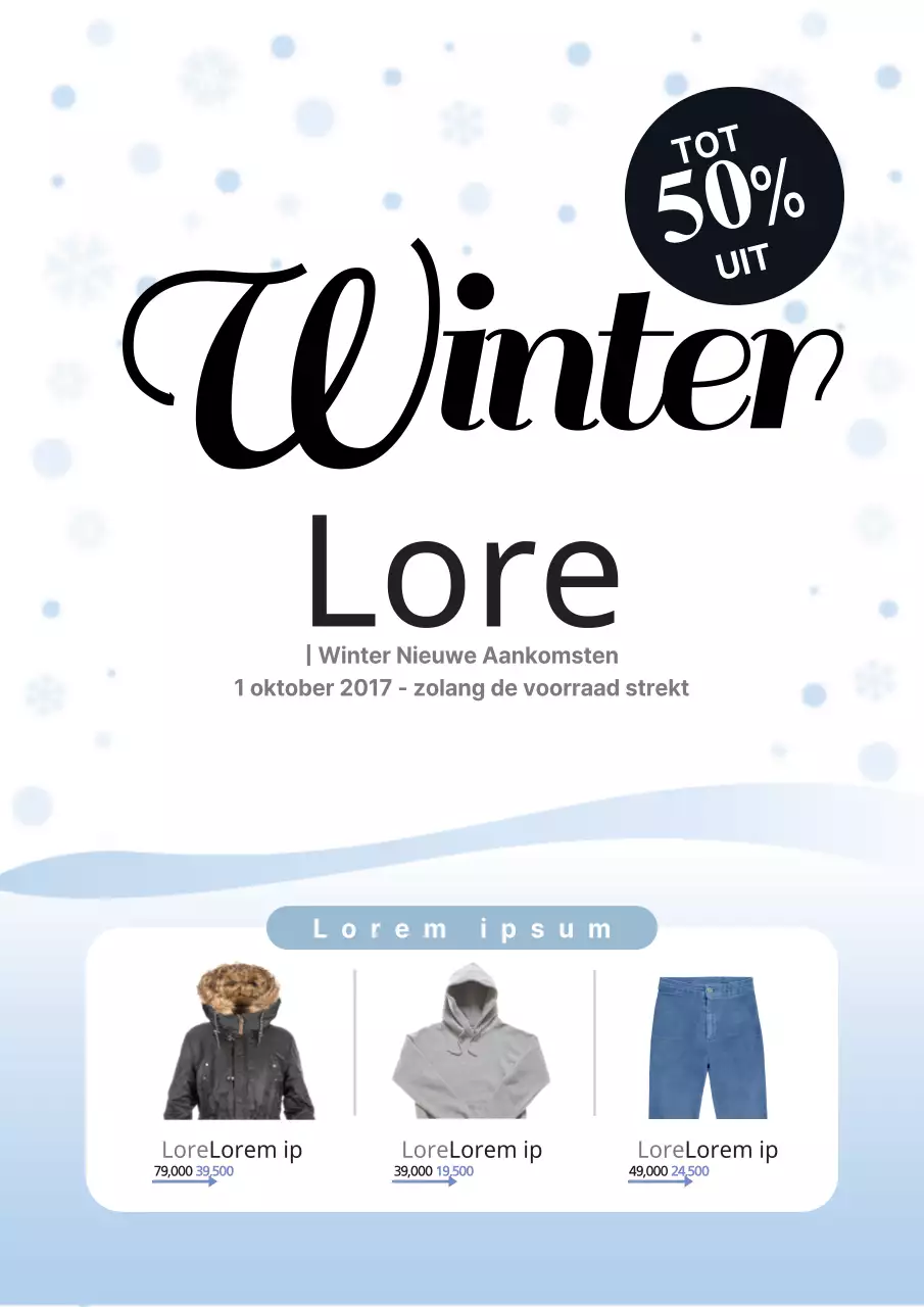 Witte Blauwe Eenvoudige Kleding Uitverkoop Flyer