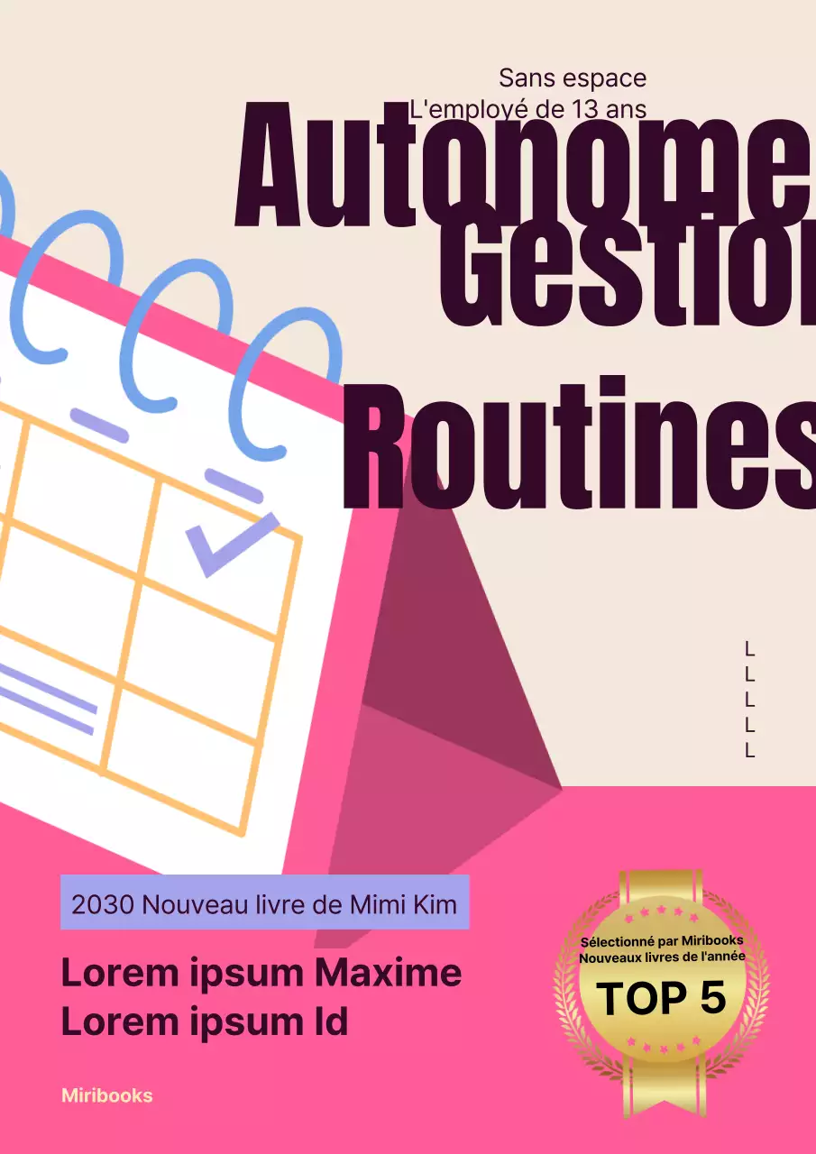 Un livre d'auto-assistance avec un concept d'agenda rose et beige