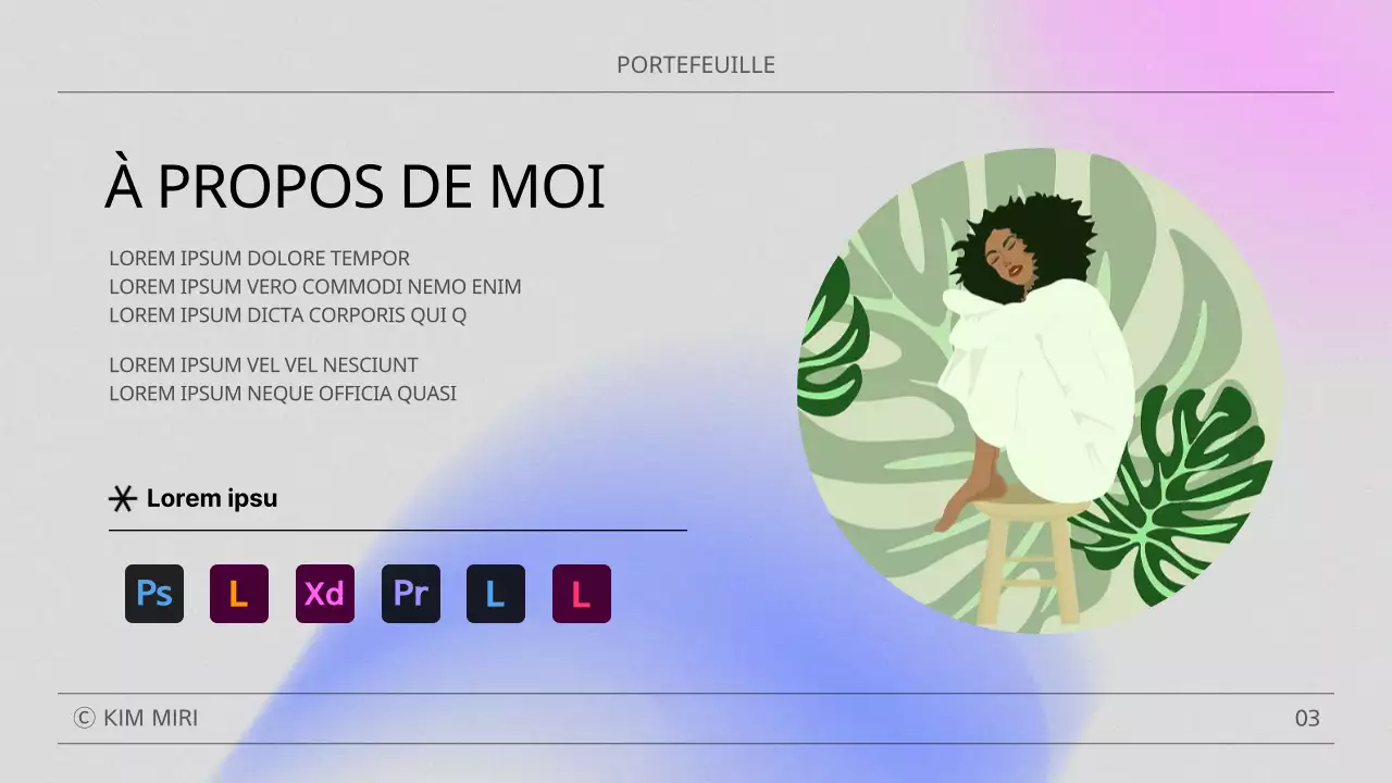 Un portefeuille moderne en rose et bleu