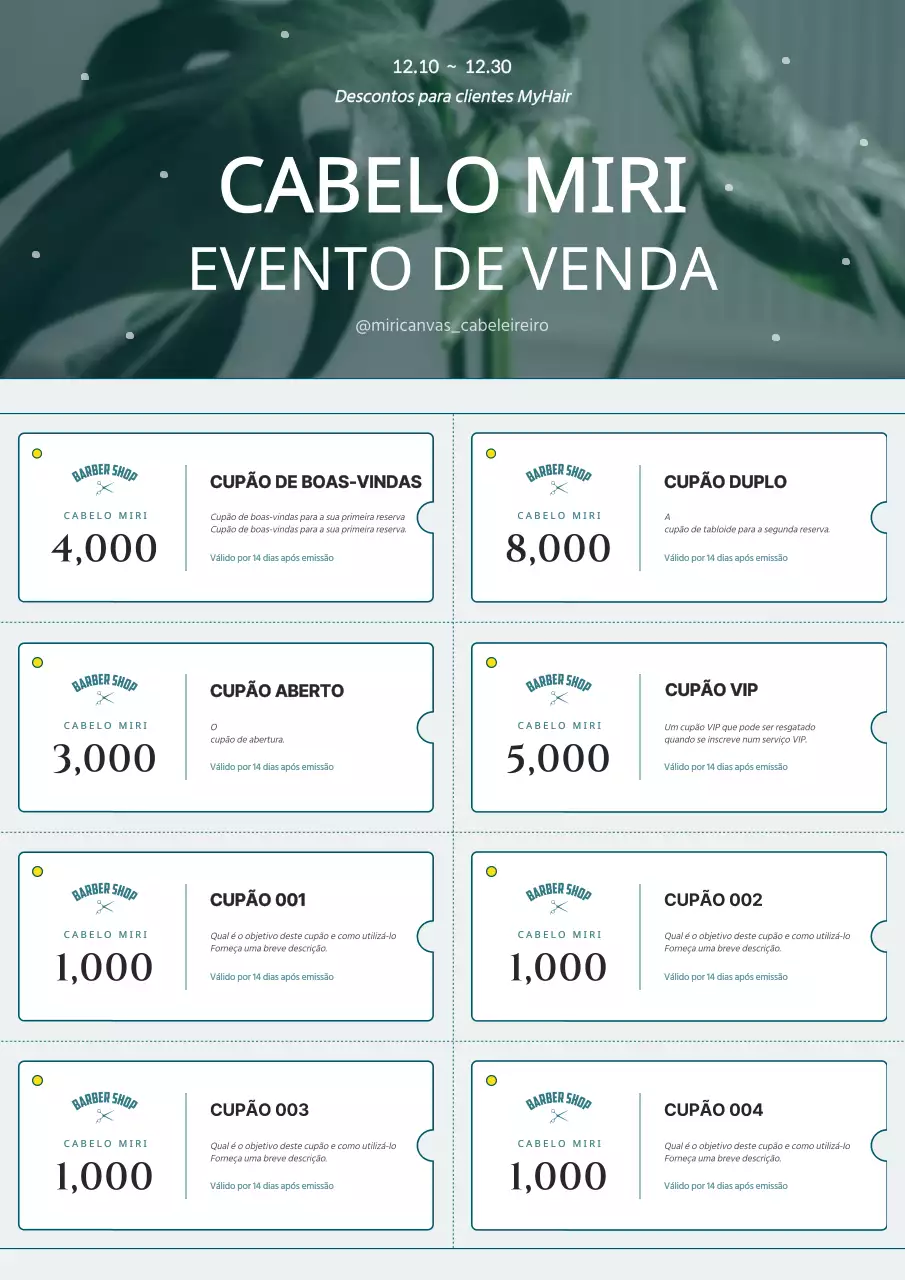 Livro de cupões com conceito fotográfico emocional em azul claro e azul