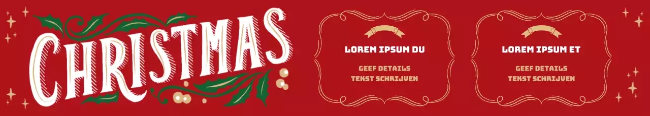 Rood geïllustreerde kerstbanner