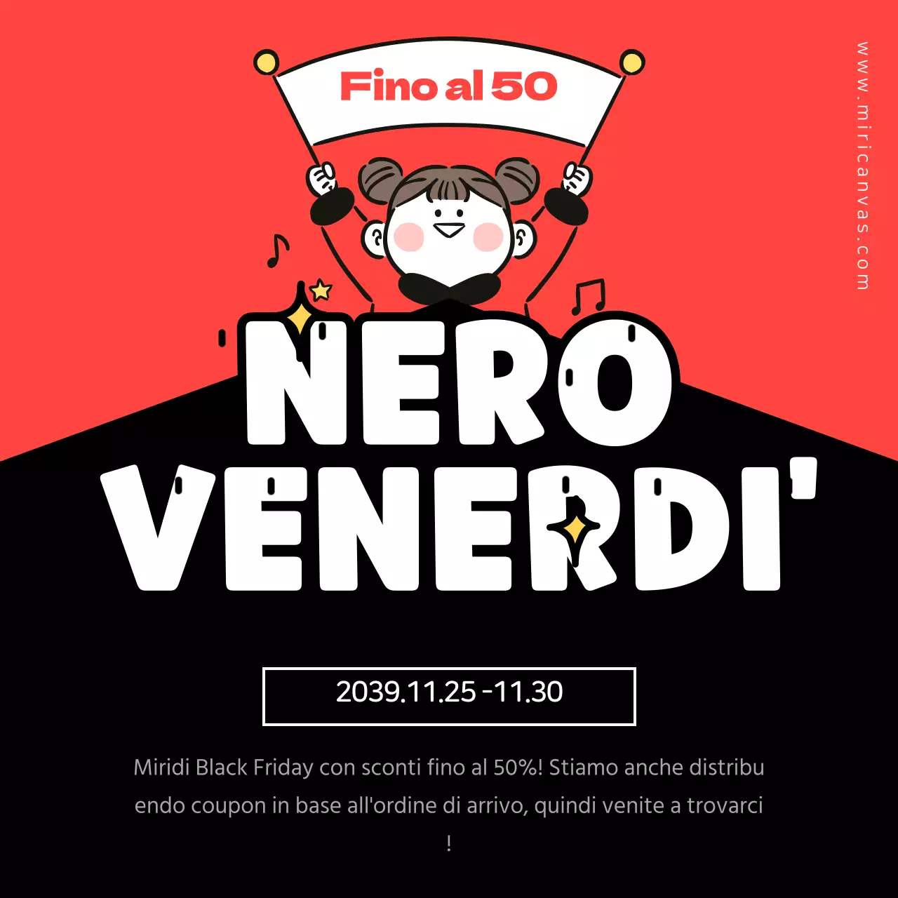 Vendita di un concetto carino di nero e rosso