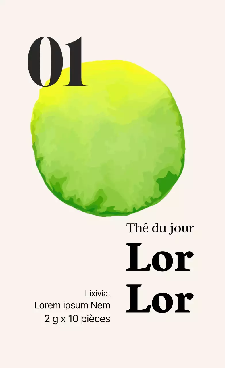 Illustration abstraite d'une étiquette de sachet de thé en forme de feuille de kaki de café