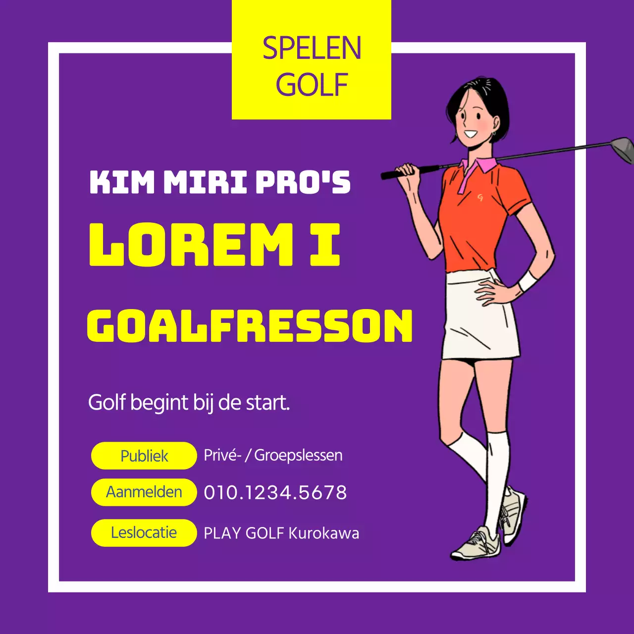 Paars-gele Goalpreneur wervingspagina