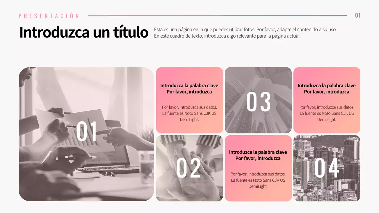 Presentación de distintos diseños con conceptos gráficos de degradado rosa