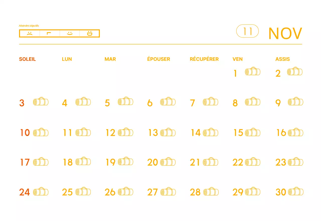 Calendriers orange à distribuer lors de la promotion de votre studio de yoga