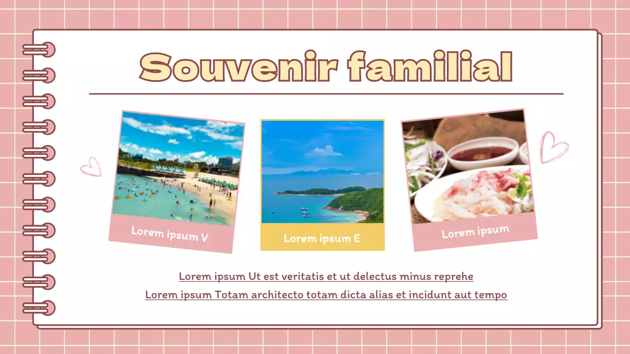 Présentation minimaliste des devoirs de vacances de l'école primaire en rose et jaune